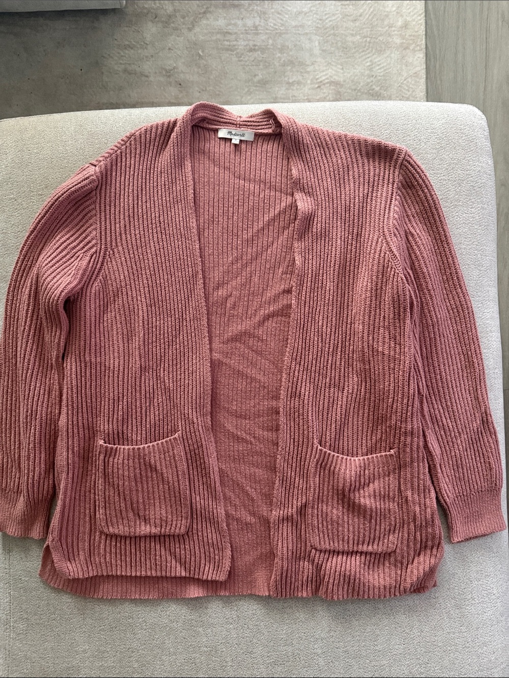 Madewell Open Ribbed Cardigan - Rose